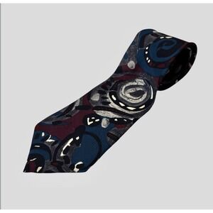 Christian Dior Monsieur Abstract Vintage Tie Teal Maroon Gray Black White